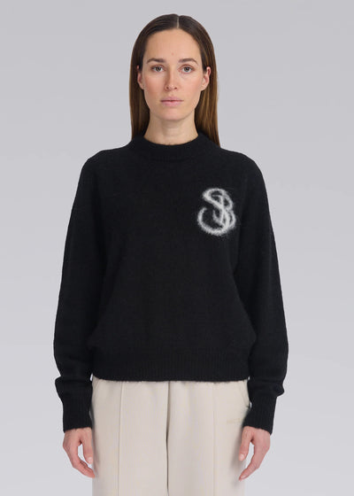 Sandbanks Alpaca Blend SB Intarsia Ladies Jumper in Black