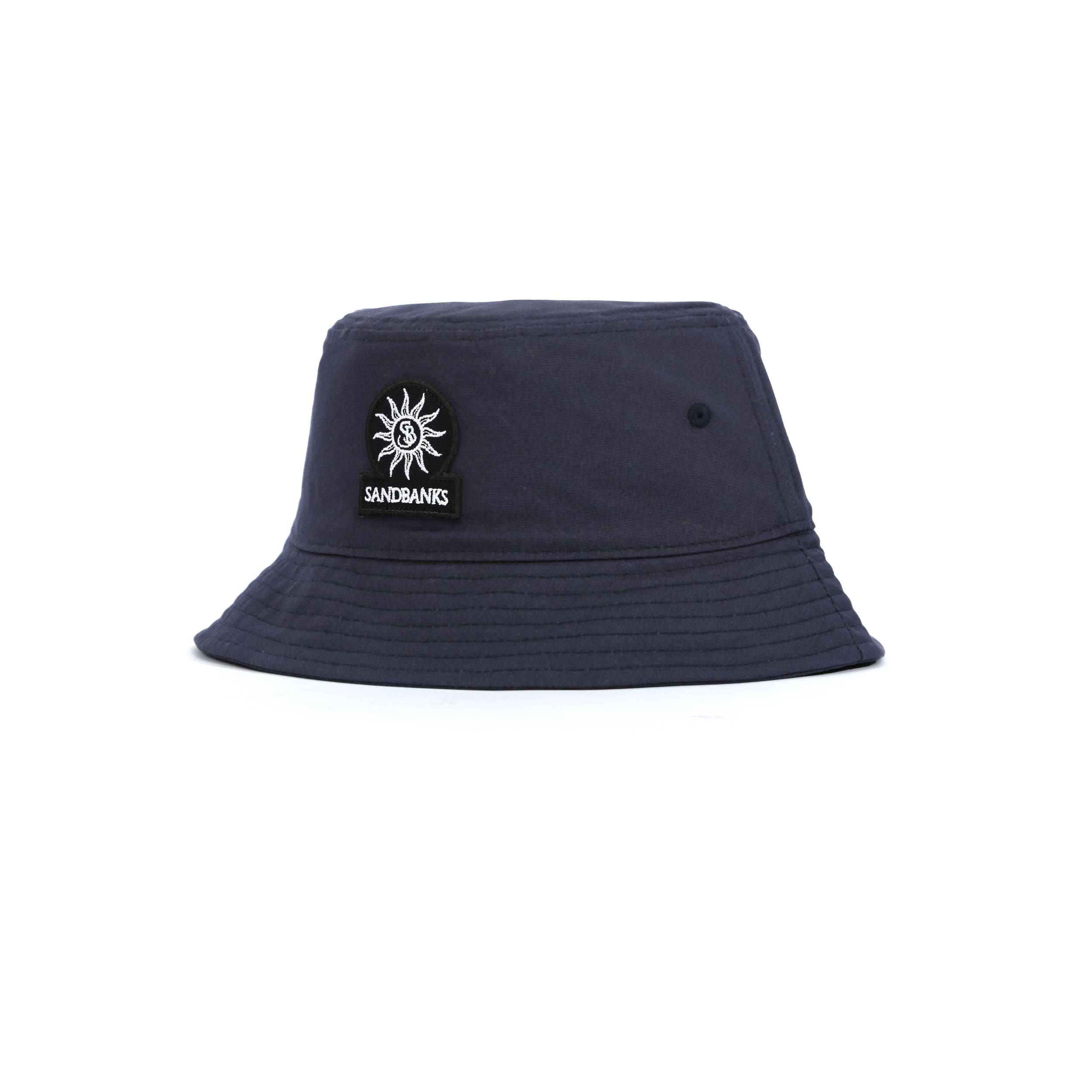 Sandbanks Badge Logo Bucket Hat in Navy