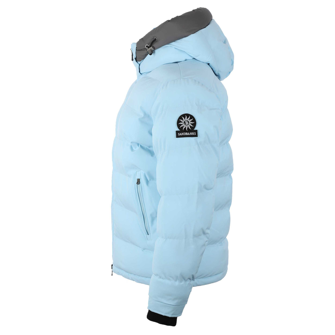 Sandbanks Banks Puffer Jacket in Crystal Blue Side