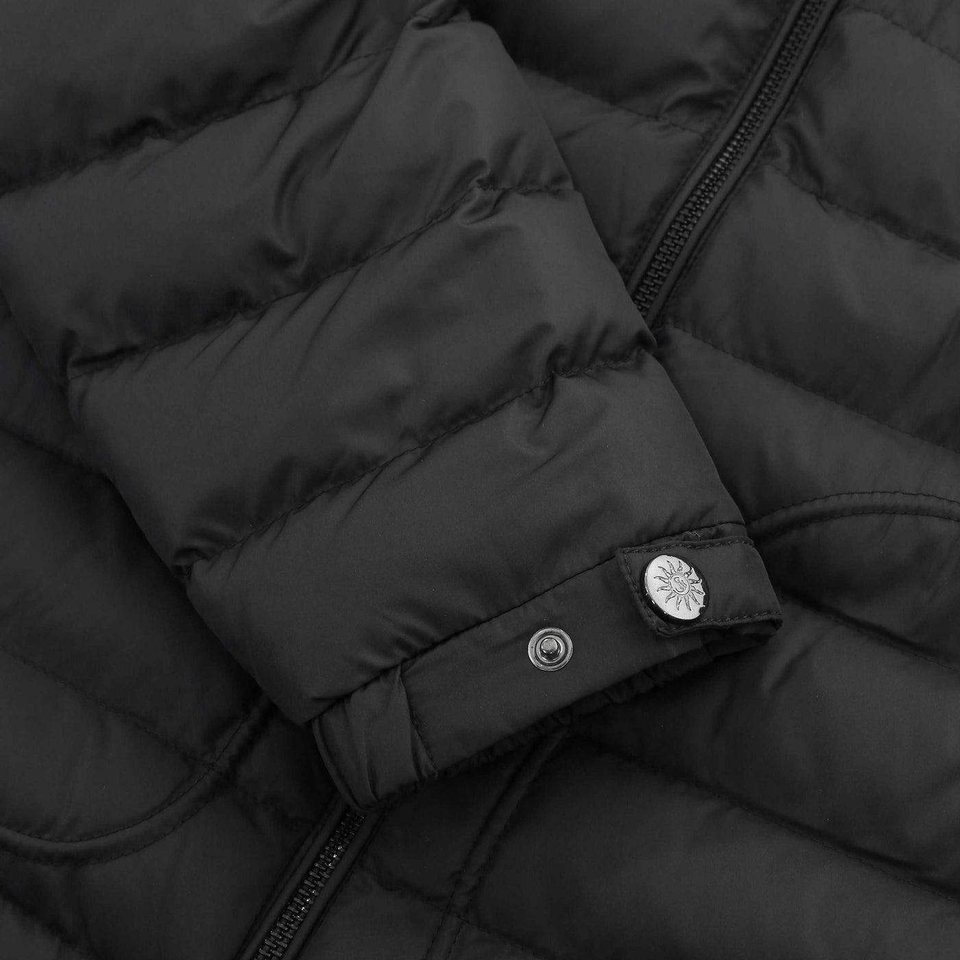 Sandbanks Biker Micro Puffer Jacket in Black