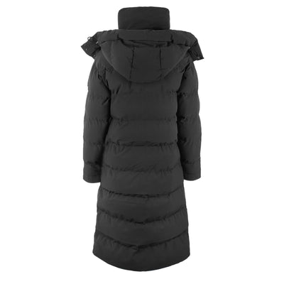 Sandbanks Haven Oversized Long Puffer Ladies Jacket in Black Back