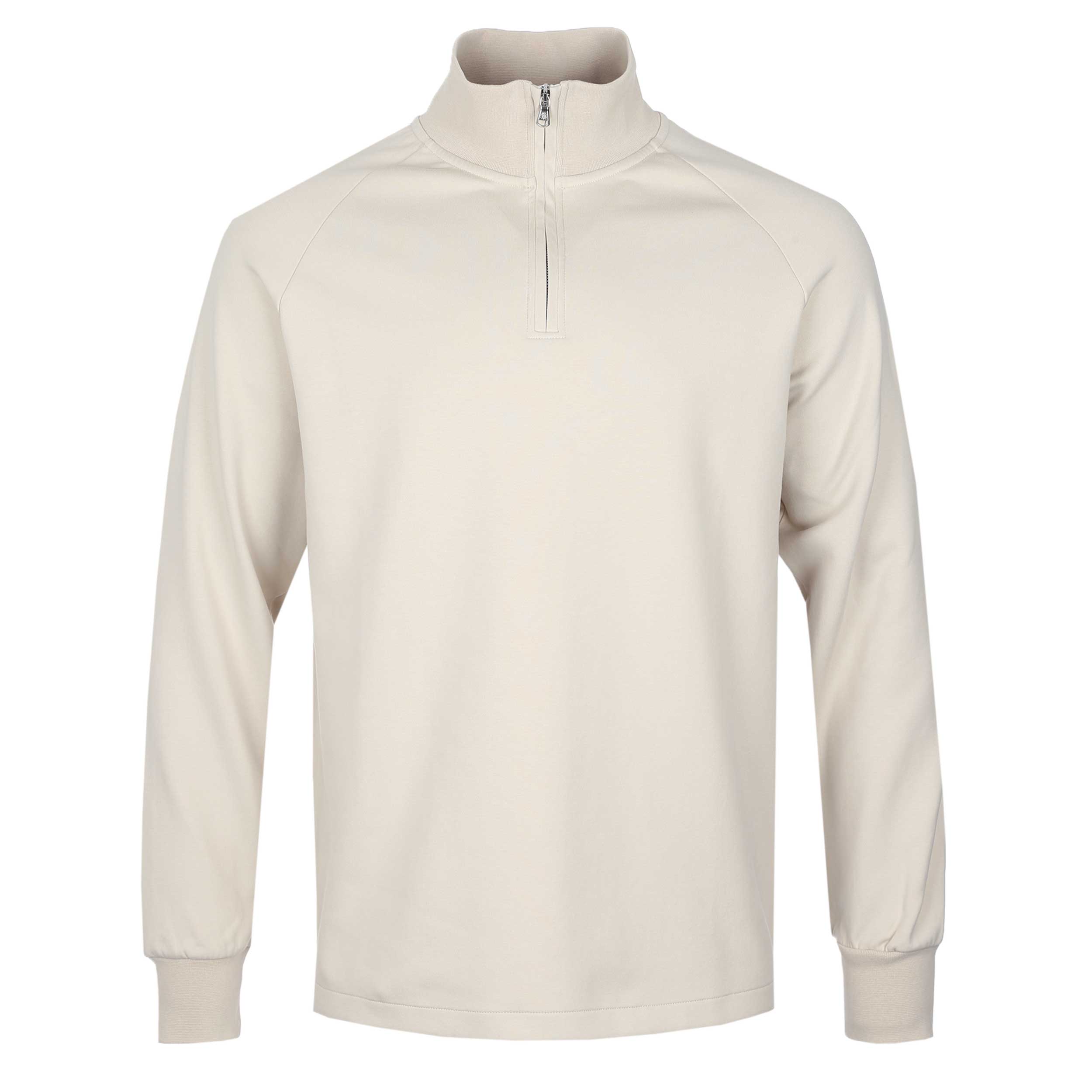Sandbanks Interlock 1/4 Zip Sweatshirt in Stone