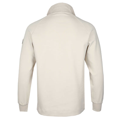 Sandbanks Interlock 1/4 Zip Sweatshirt in Stone Back