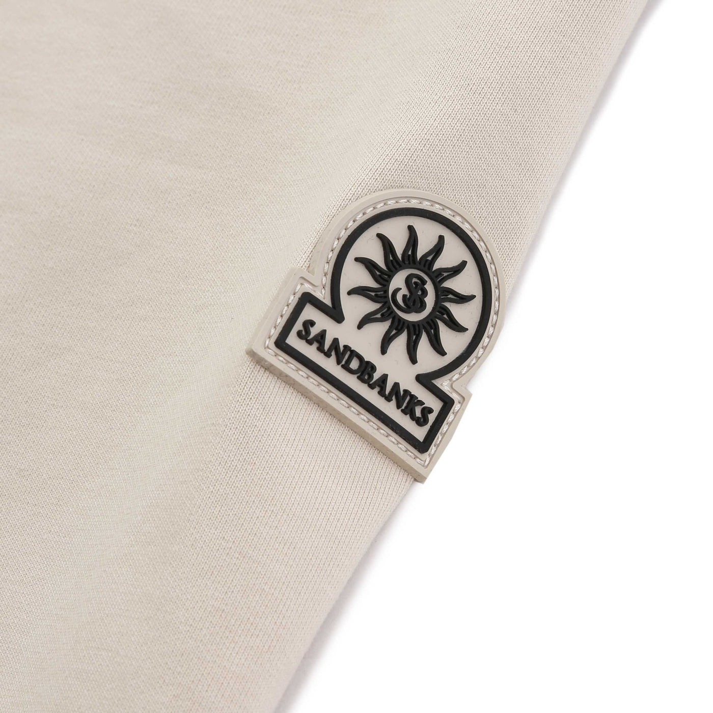 Sandbanks Interlock 1/4 Zip Sweatshirt in Stone Logo