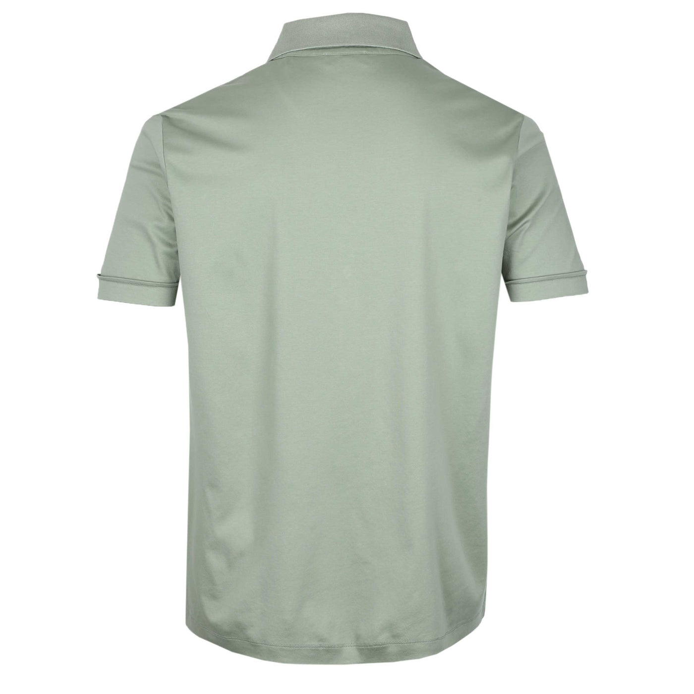 Sandbanks Interlock Full Button Polo Shirt in Sage Back