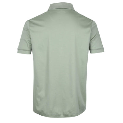 Sandbanks Interlock Full Button Polo Shirt in Sage Back
