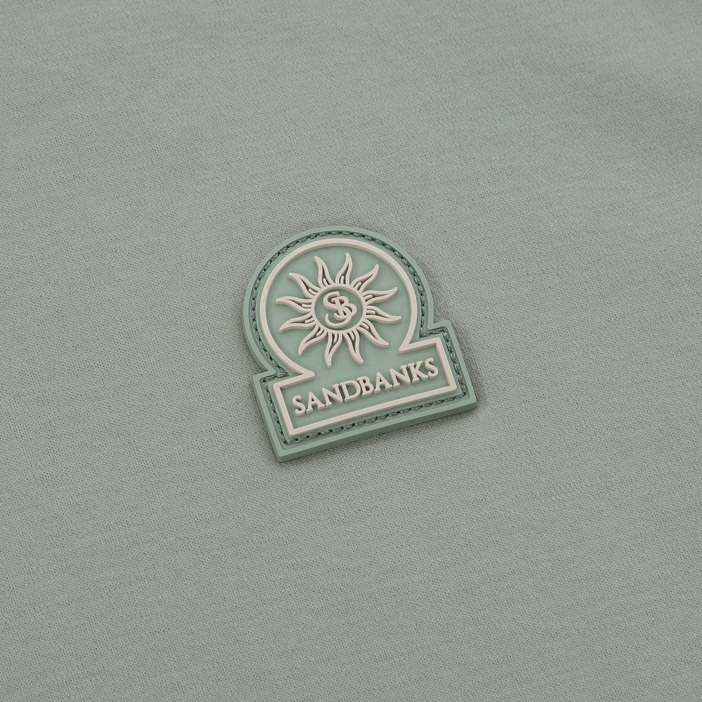 Sandbanks Interlock Full Button Polo Shirt in Sage Logo