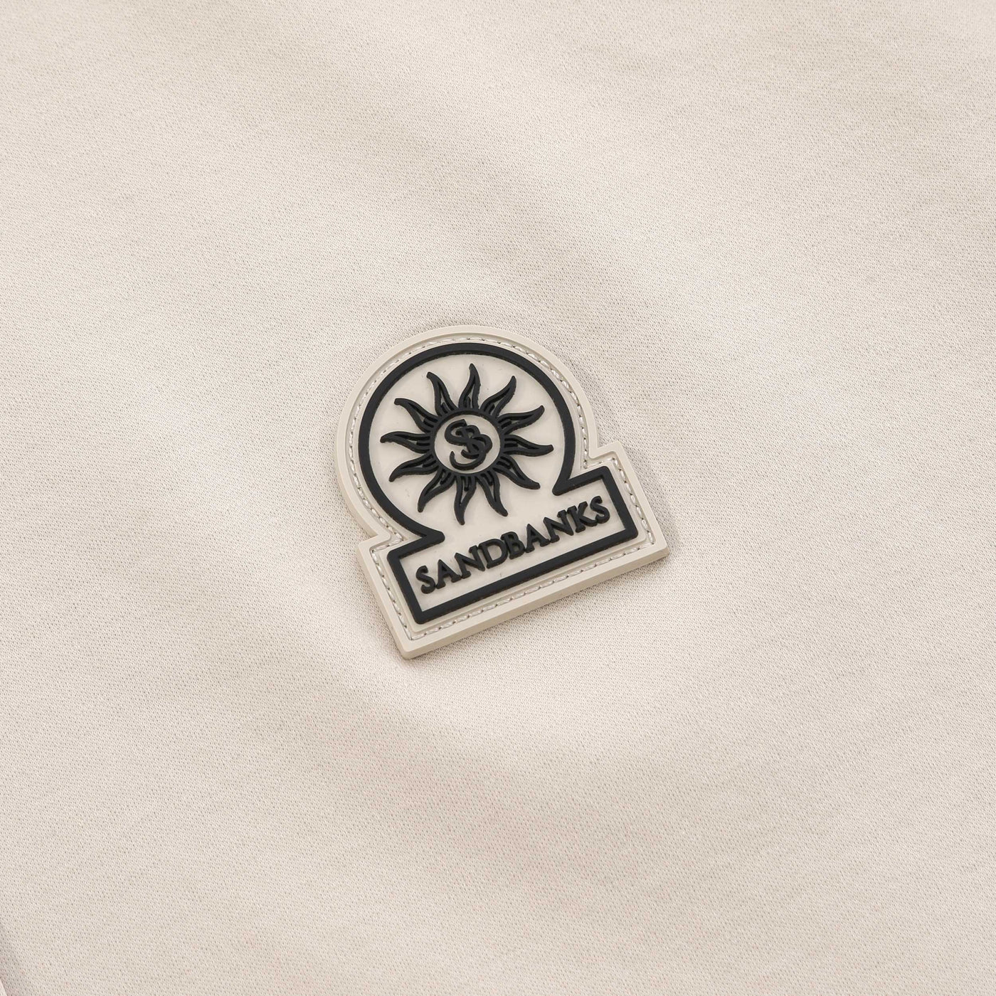 Sandbanks Interlock Full Button Polo Shirt in Stone Logo