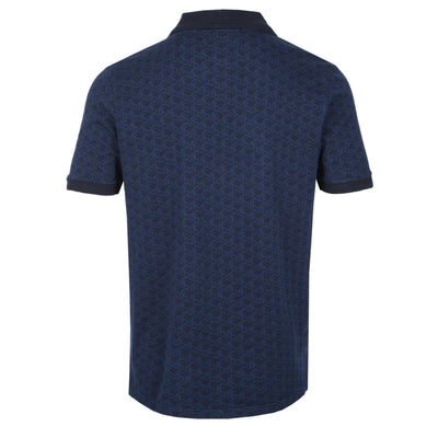 Sandbanks Jacquard Monogram Knitted Polo Shirt in Navy Back
