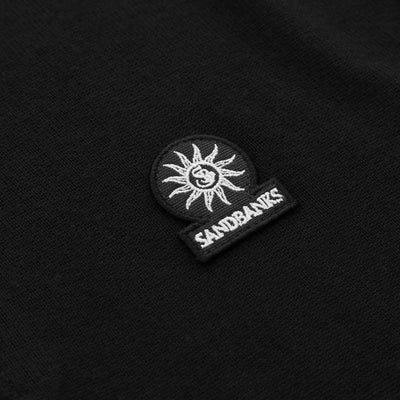Sandbanks Merino Wool 1/4 Zip Knitwear in Black Logo