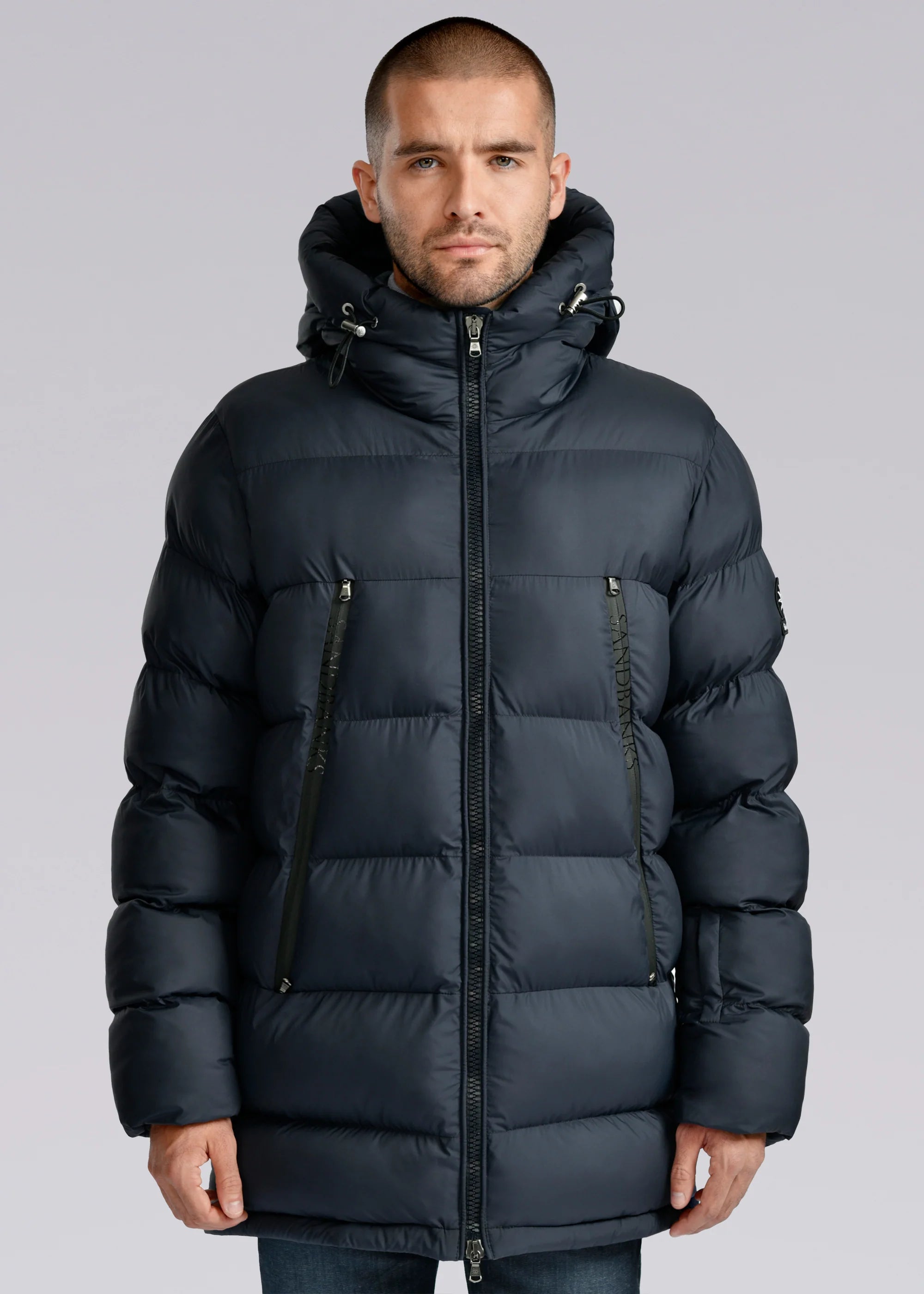 Sandbanks Ravine Mid Puffer Jacket in Navy