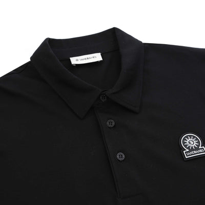 Sandbanks Self Fabric Collar Polo Shirt in Black Collar