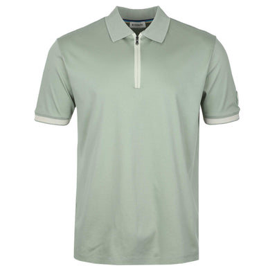 Sandbanks Silicone Zip Polo Shirt in Sage