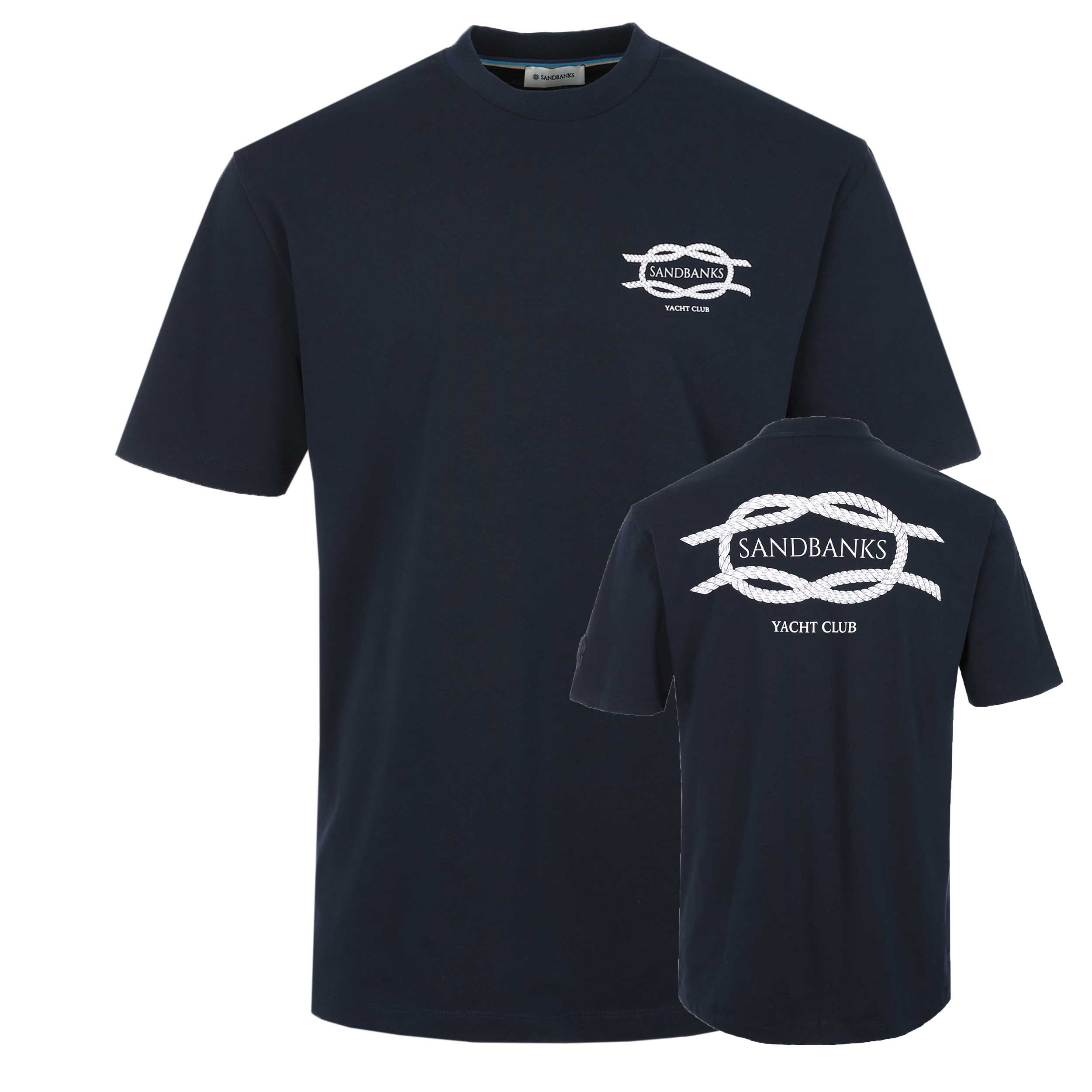 Sandbanks Yacht Club T Shirt in Navy