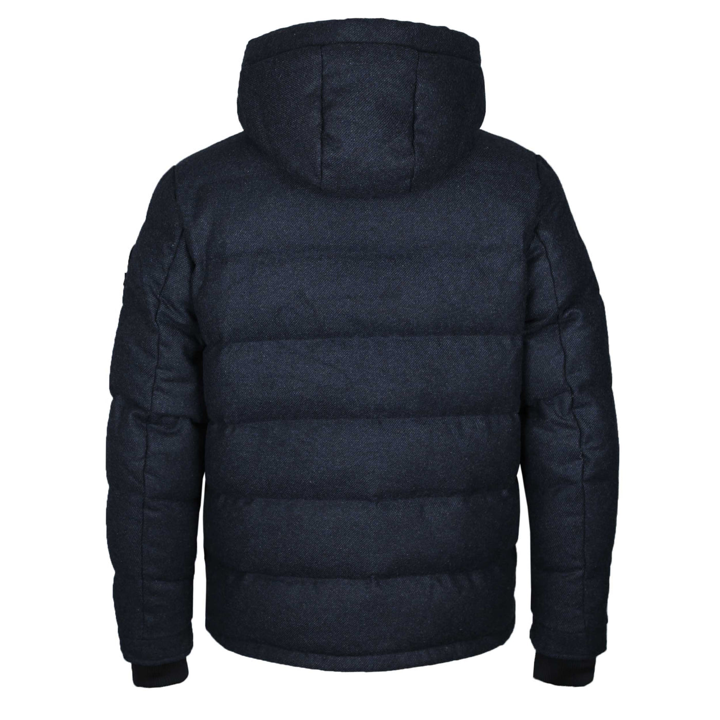 Sandbanks Banks Wool Puffer Jacket in Navy Back