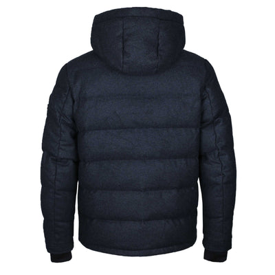 Sandbanks Banks Wool Puffer Jacket in Navy Back