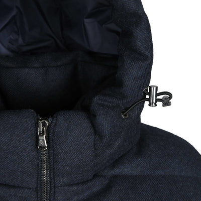 Sandbanks Banks Wool Puffer Jacket in Navy Detail