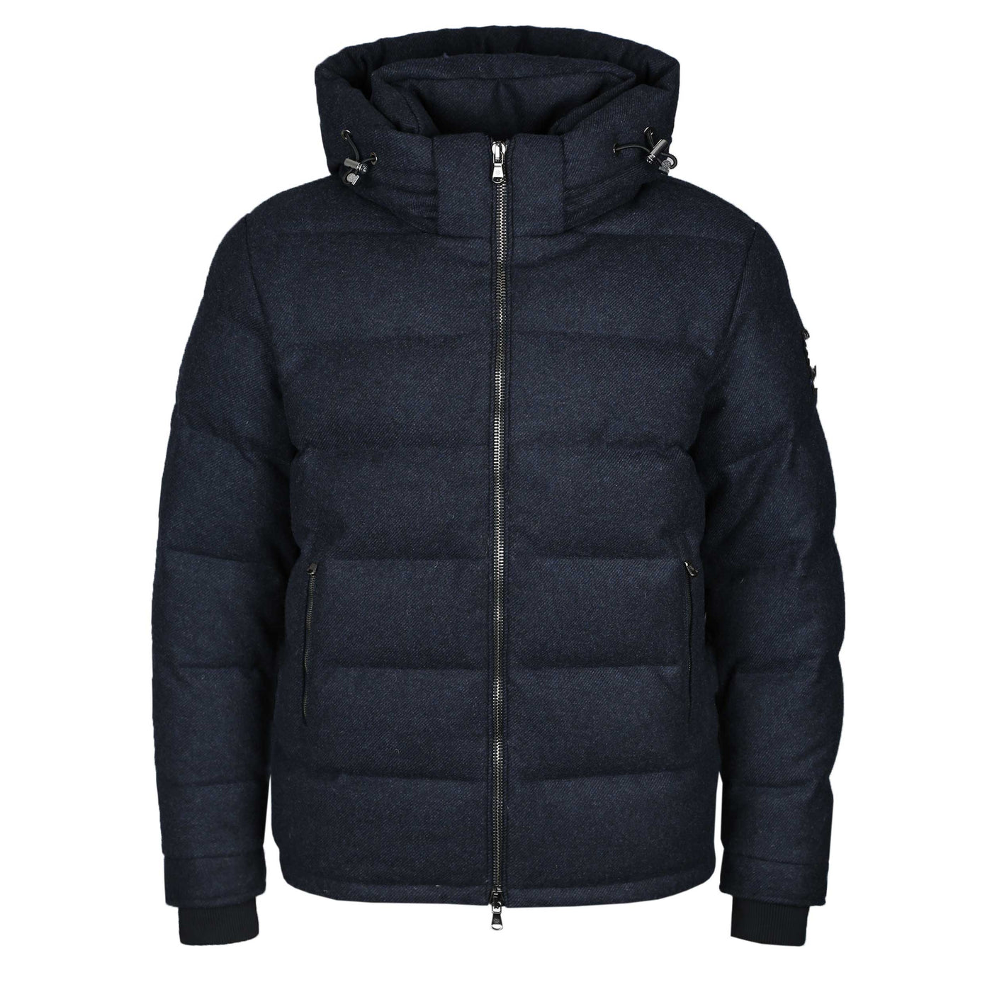 Sandbanks Banks Wool Puffer Jacket in Navy Front