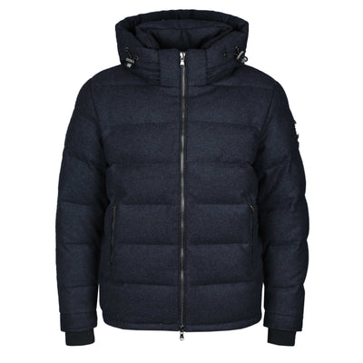 Sandbanks Banks Wool Puffer Jacket in Navy Front