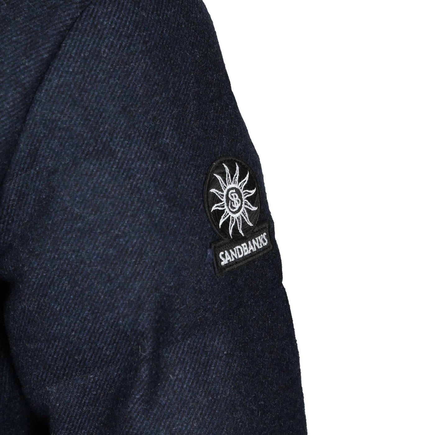 Sandbanks Banks Wool Puffer Jacket in Navy Logo