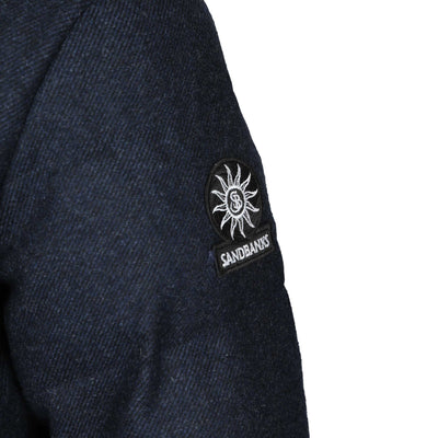 Sandbanks Banks Wool Puffer Jacket in Navy Logo