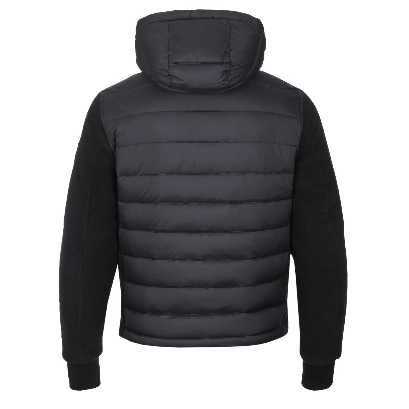Sandbanks Outlander Polar Fleece Hooded Hybrid Jacket in Black Back