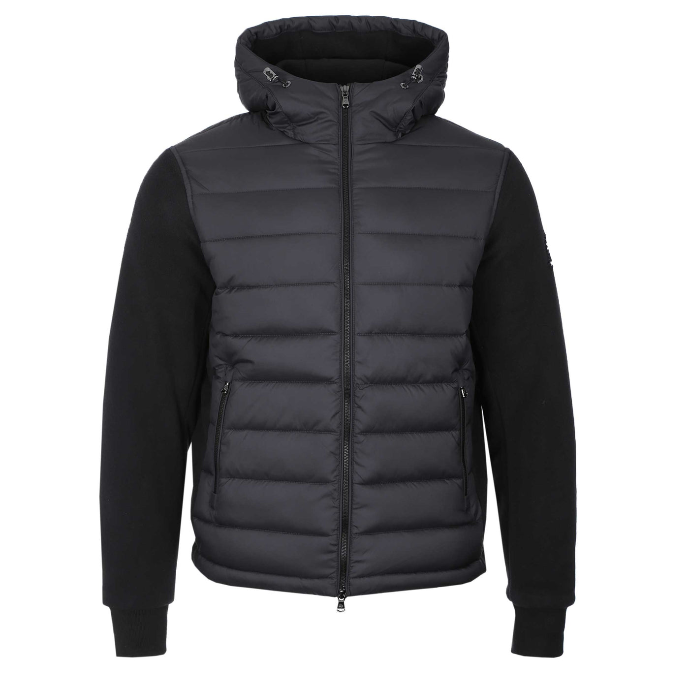 Sandbanks Outlander Polar Fleece Hooded Hybrid Jacket in Black