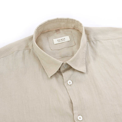 Seinse Basic Linen SS Shirt in Beige Collar