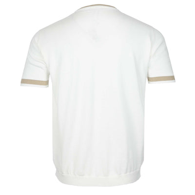 Seinse Crew Neck Knitted T Shirt in Off White Back