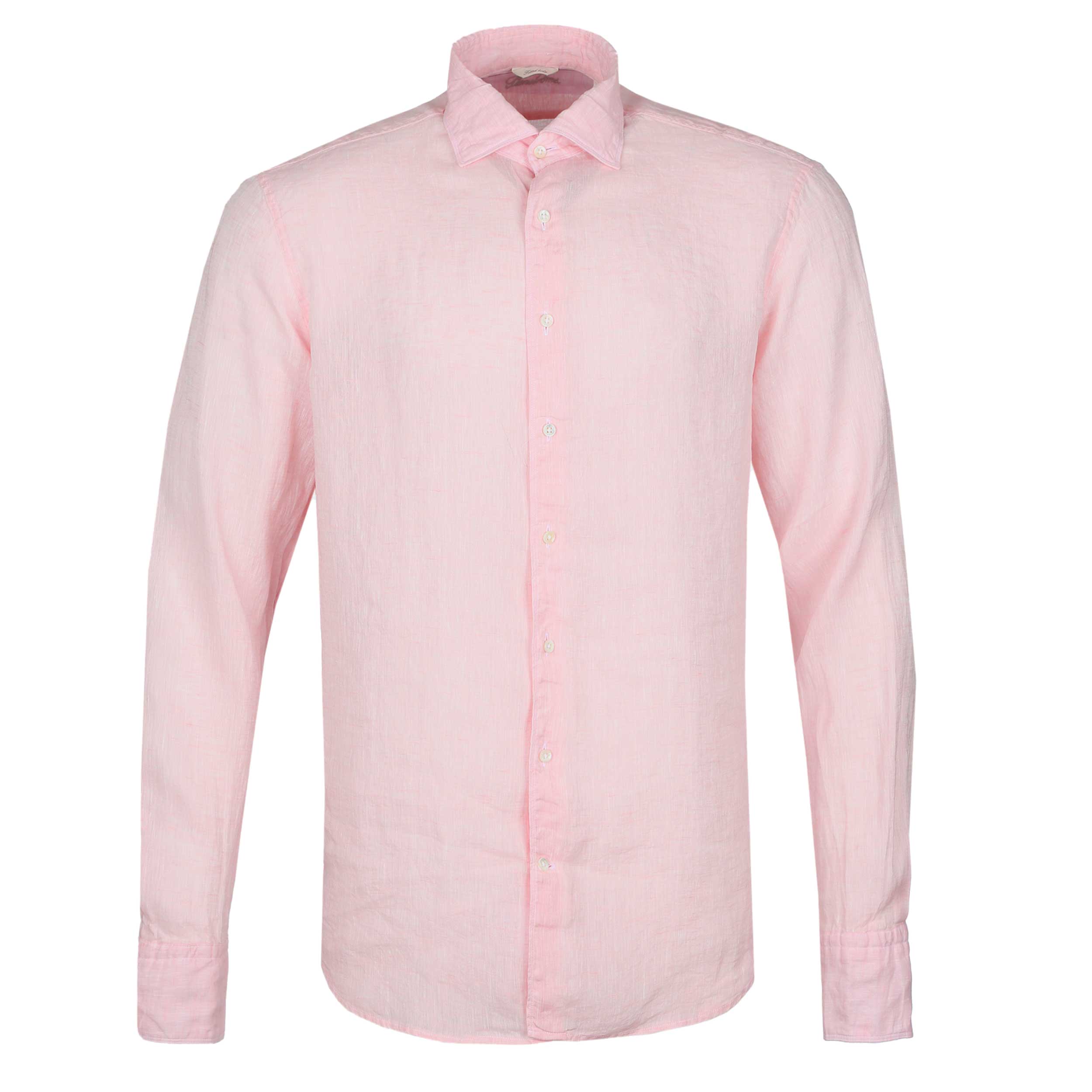 Stenstroms Fitted Body Linen Shirt in Light Pink