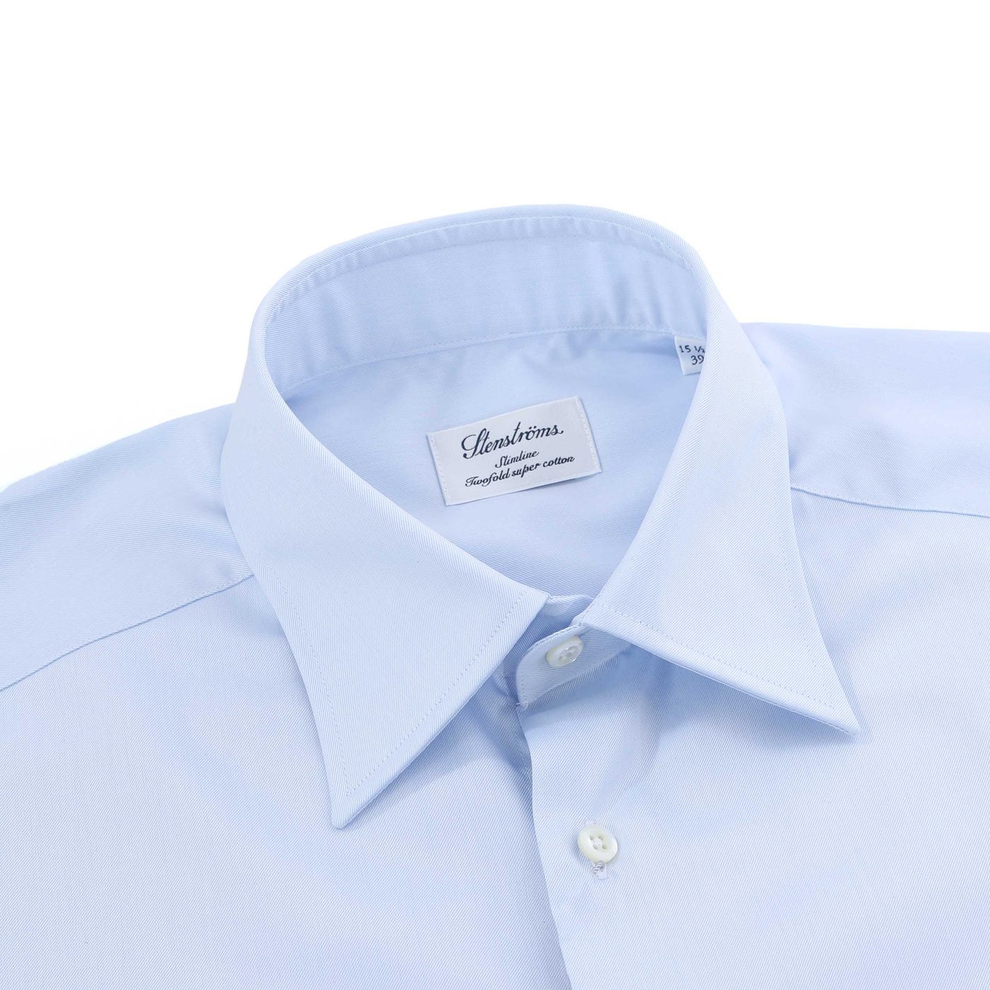 Stenstroms Slimline Shirt in Sky Blue Collar