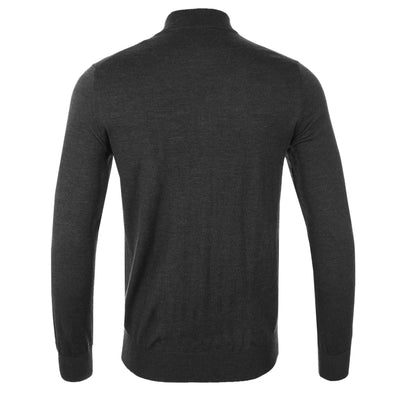 Thomas Maine 1/4 Zip Knitwear in Charcoal Back