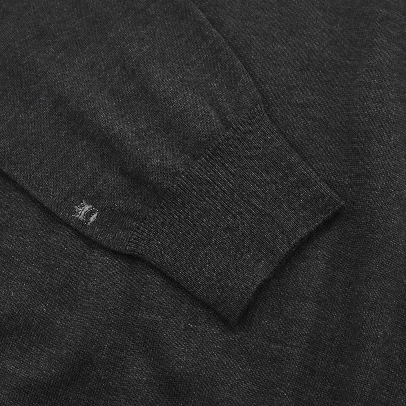 Thomas Maine 1/4 Zip Knitwear in Charcoal Logo