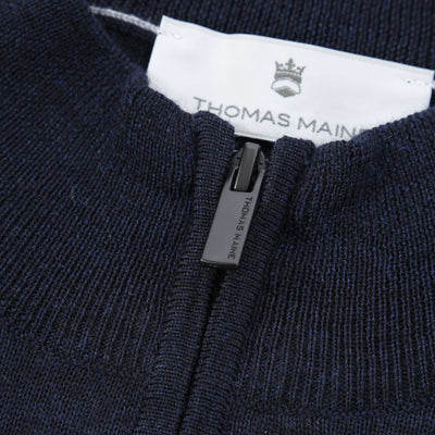 Thomas Maine 1/4 Zip Knitwear in Navy Zip