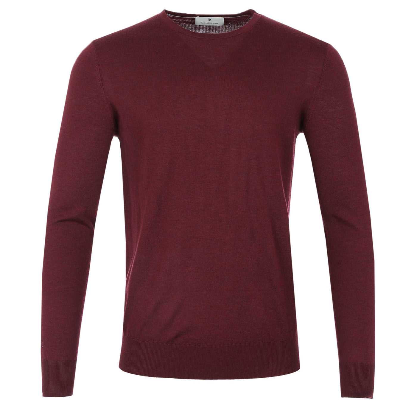 Thomas Maine Crew Neck Knitwear in Burgundy