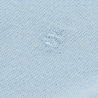 Thomas Maine Skipper Collar Knitted Polo in Sky Blue Logo