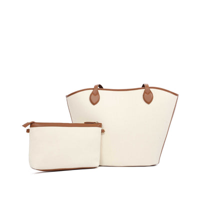 Valentino Bags Covent Ladies Beach Bag in Natural & Tan Back