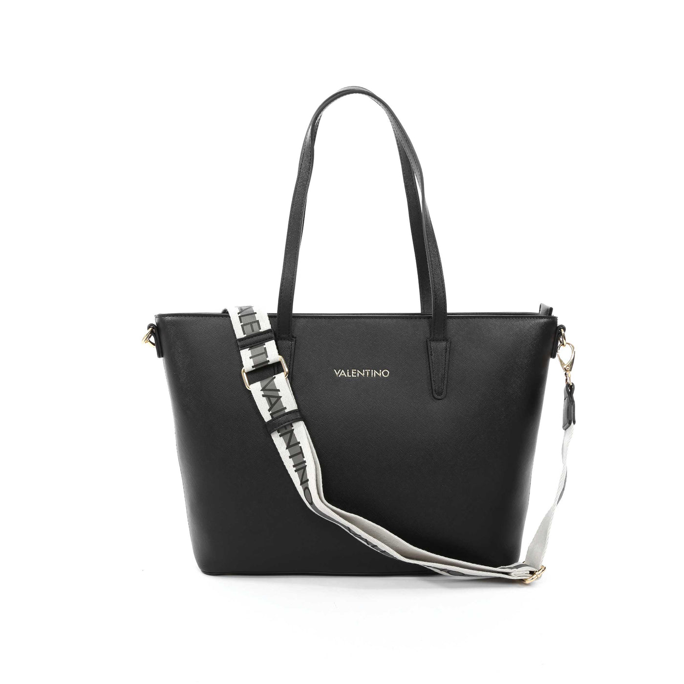 Valentino Bags Zero RE Ladies Tote Bag in Black Contrasting Strap