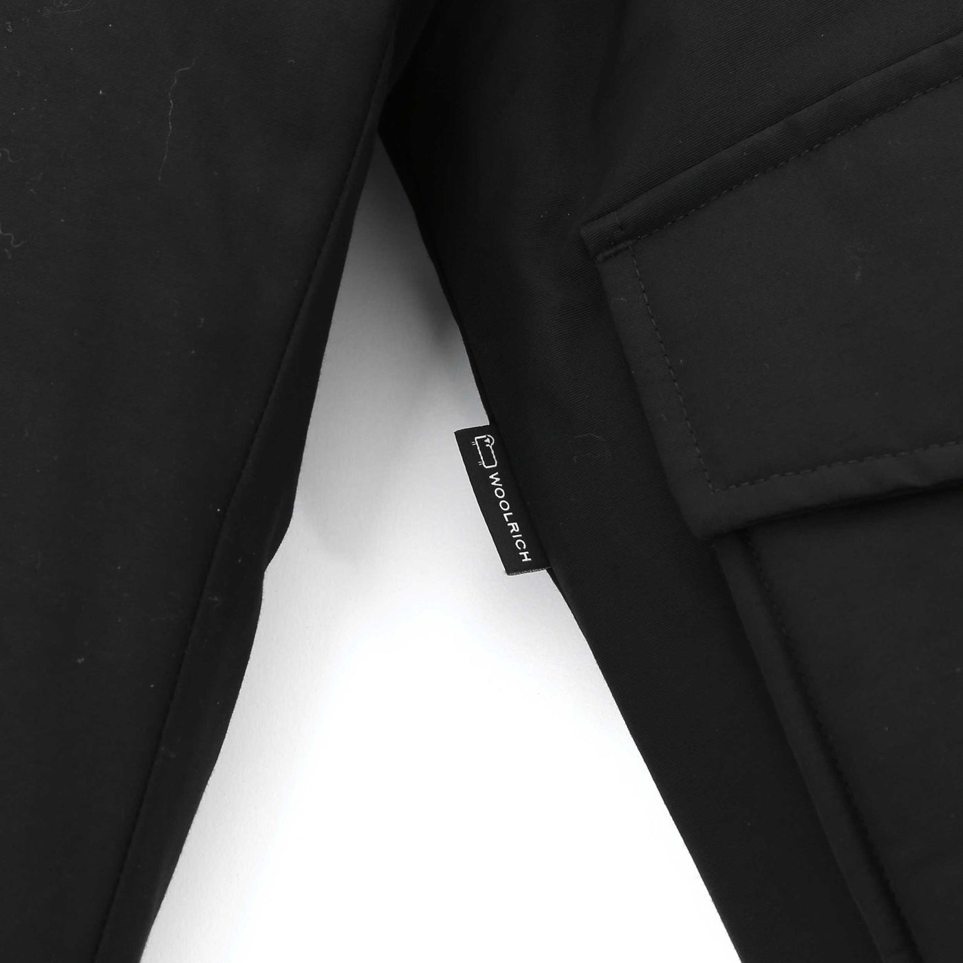 Woolrich Polar Bomber Jacket in Black Logo Tab