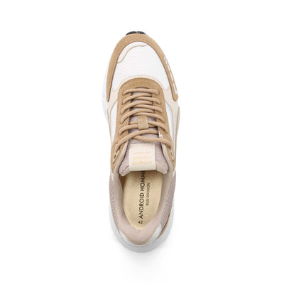 Android Homme El Porto Trainer in Beige Birdseye