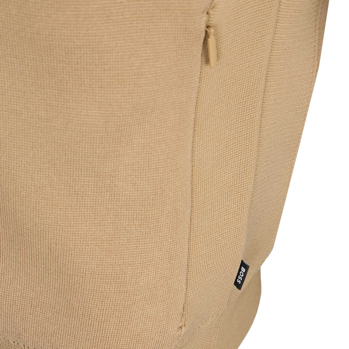 BOSS Fisio Knitwear in Medium Beige Logo Tab