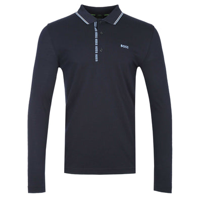 BOSS Pleesy 4 Long Sleeve Polo Shirt in Navy