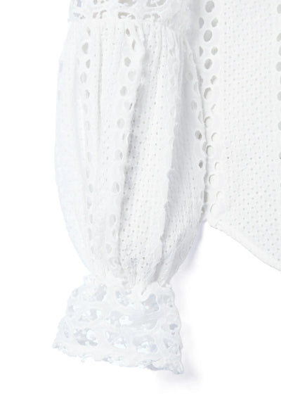 Holland Cooper Broderie Lace Shirt in White