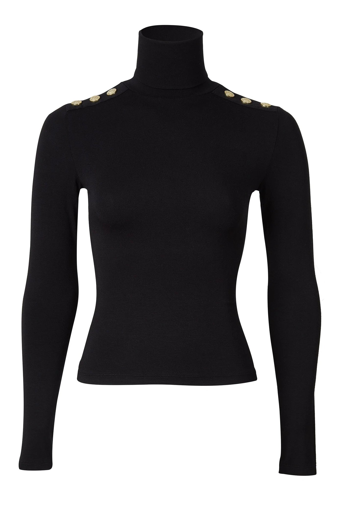 Holland Cooper Long Sleeve Roll Neck T Shirt in Black