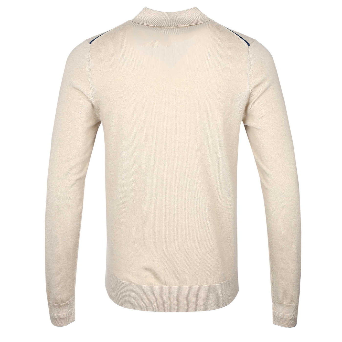 Paul Smith 4 Button LS Polo Knitwear in Beige Back