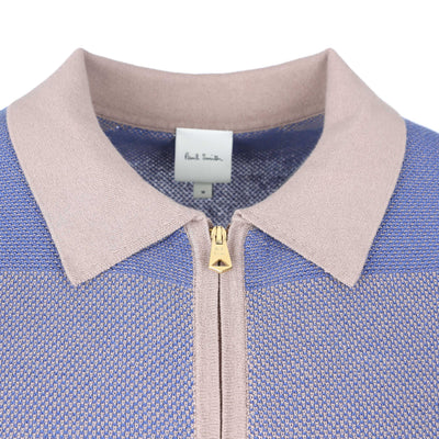 Paul Smith Zip Thru SS Cardigan in Lavender Collar