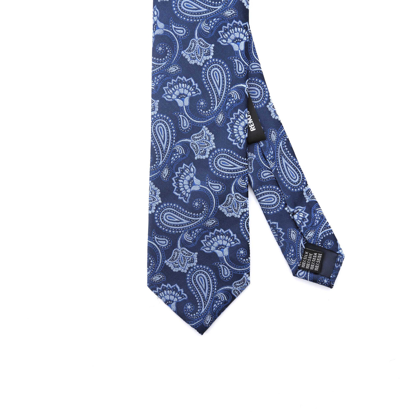 Remus Uomo Paisley Tie & Hank Set in Navy