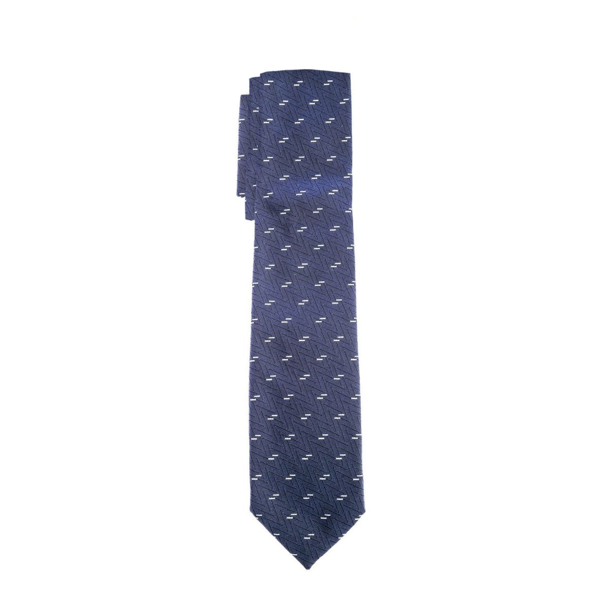 BOSS 7.5cm Tie in Navy Line Print