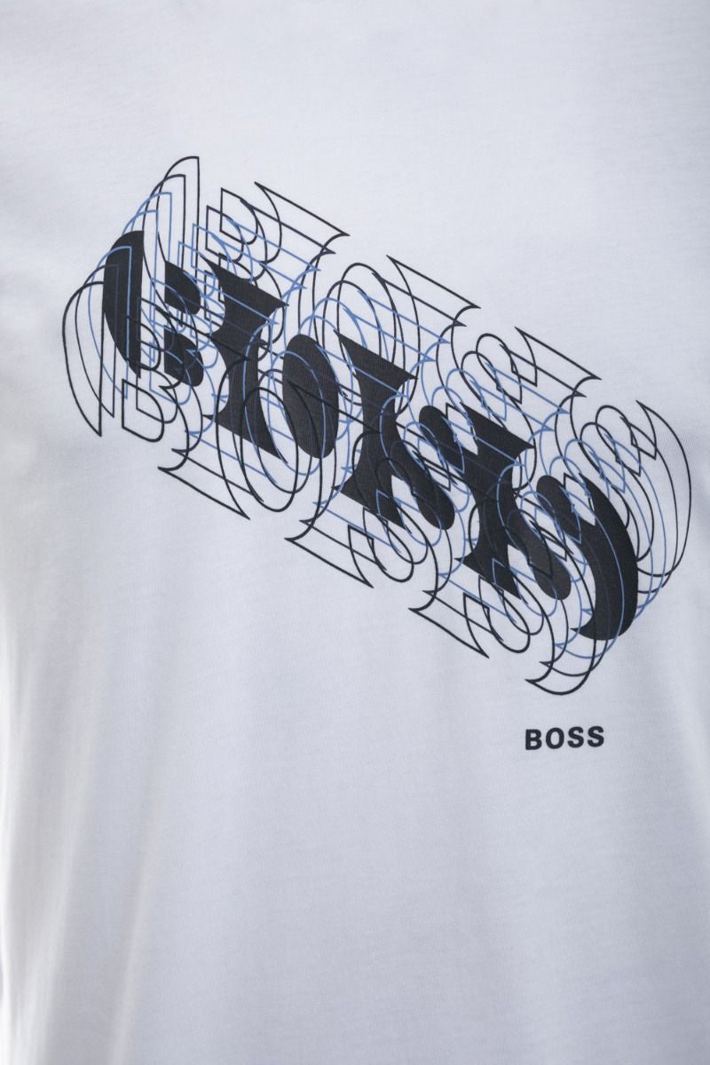 BOSS Tee 3 T Shirt in White Logo
