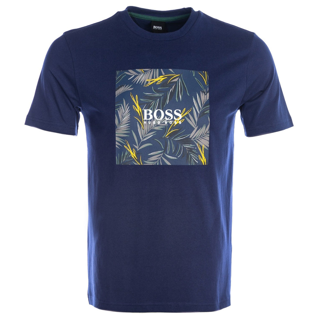 BOSS Troaar 5 T Shirt in Blue Palm I BOSS I Norton Barrie